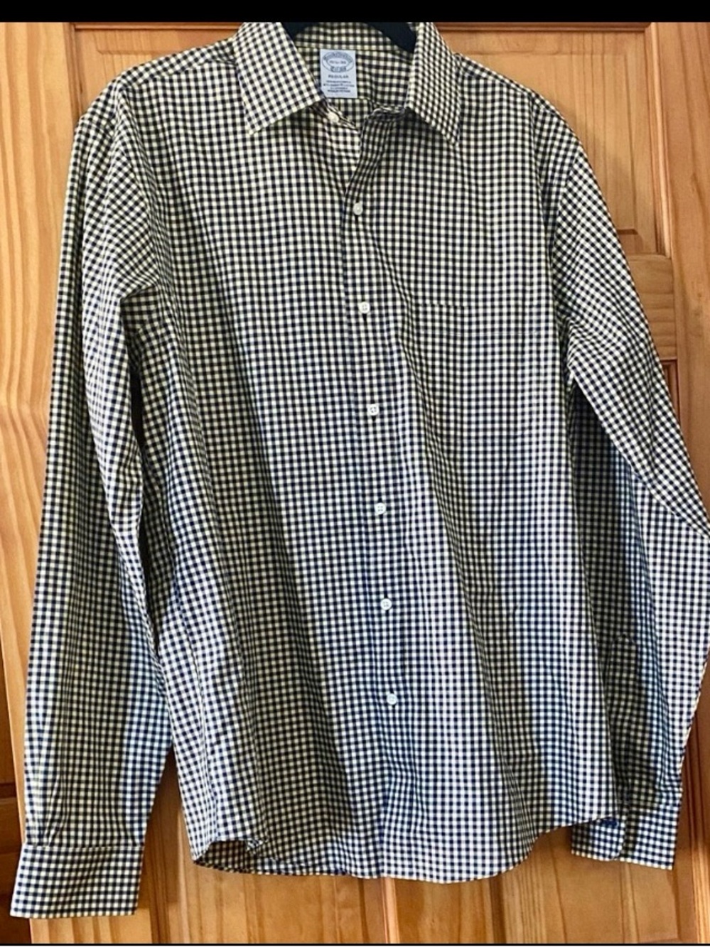 Brooks Brothers 1818 Regent Fit Button Down Shirt Men’s 15.5 36 Navy Yellow